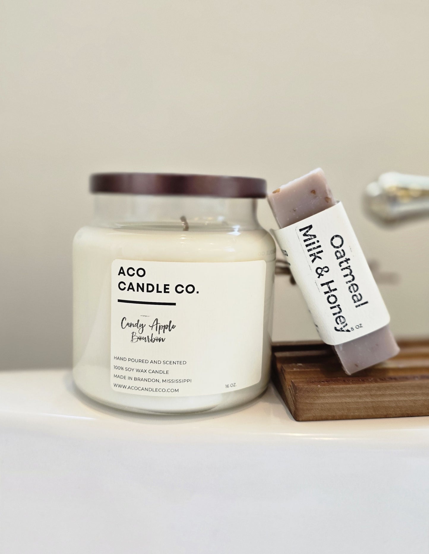Candy Apple Bourbon Candle and Oatmeal and Honey Soap
