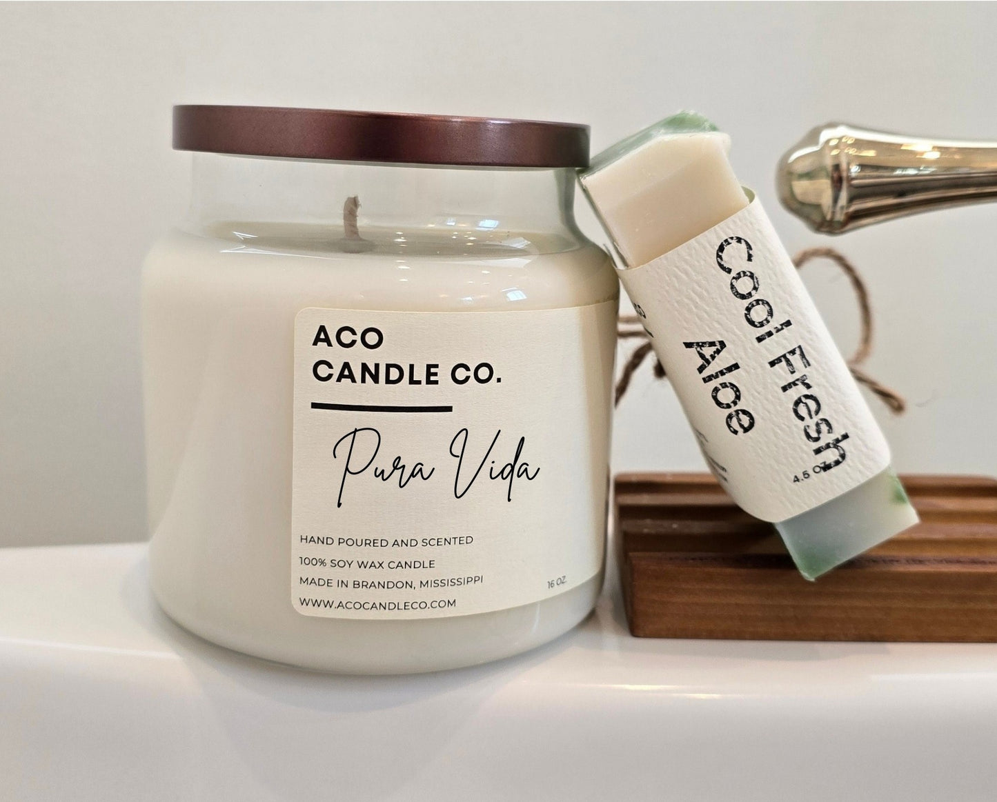 Pura Vida Candle and Cool Fresh Aloe Soap