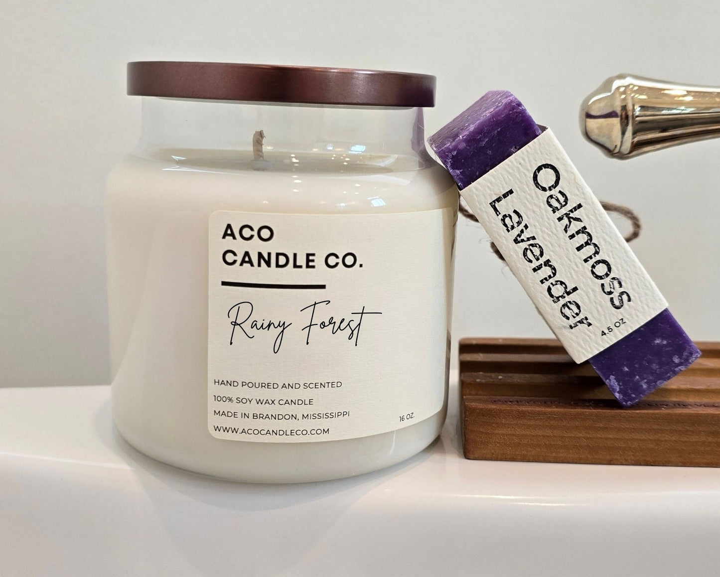 Rainy Forest Candle and Oakmoss Lavender Soap