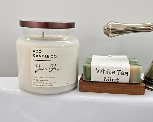 Dawn Glow Candle and White Tea Mint Soap